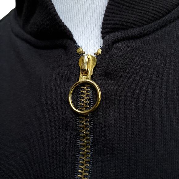 Vintage 90s Mureli Full Zip Sweatshirt Jacket Black White Gold Zebra 1990s Sz M - Picture 3 of 12